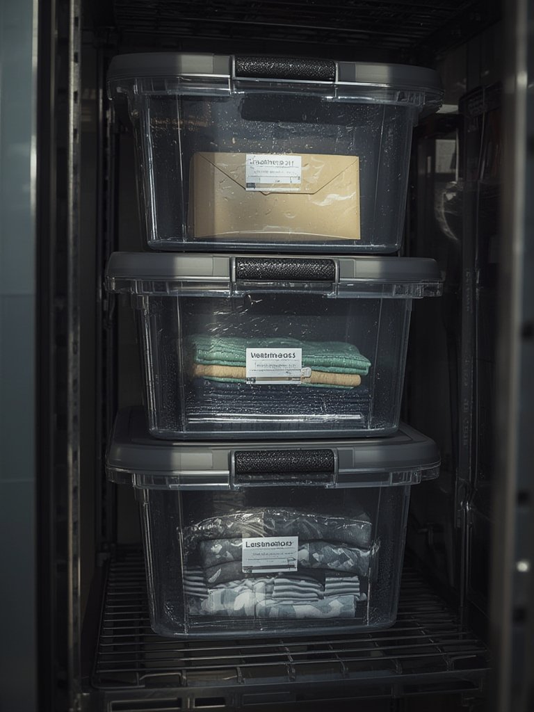 storage bins in action